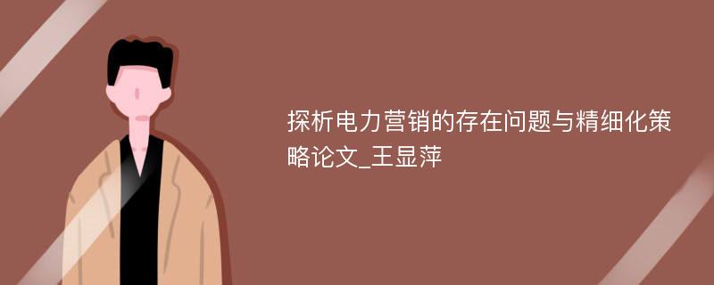 探析电力营销的存在问题与精细化策略论文_王显萍