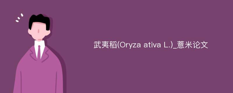 武夷稻(Oryza ativa L.)_薏米论文