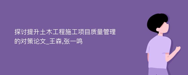 探讨提升土木工程施工项目质量管理的对策论文_王森,张一鸣