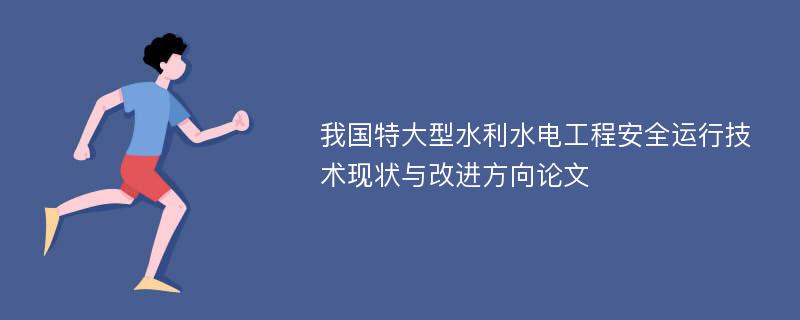 我国特大型水利水电工程安全运行技术现状与改进方向论文