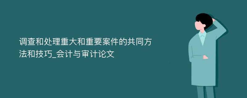 调查和处理重大和重要案件的共同方法和技巧_会计与审计论文