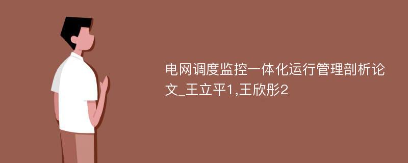 电网调度监控一体化运行管理剖析论文_王立平1,王欣彤2