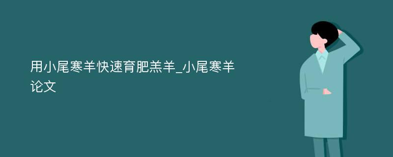 用小尾寒羊快速育肥羔羊_小尾寒羊论文