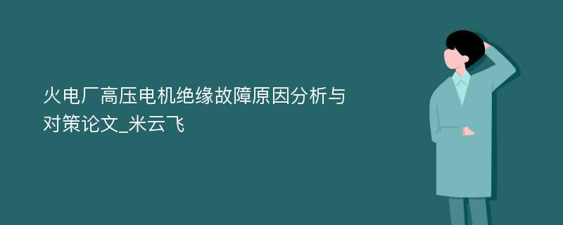 火电厂高压电机绝缘故障原因分析与对策论文_米云飞