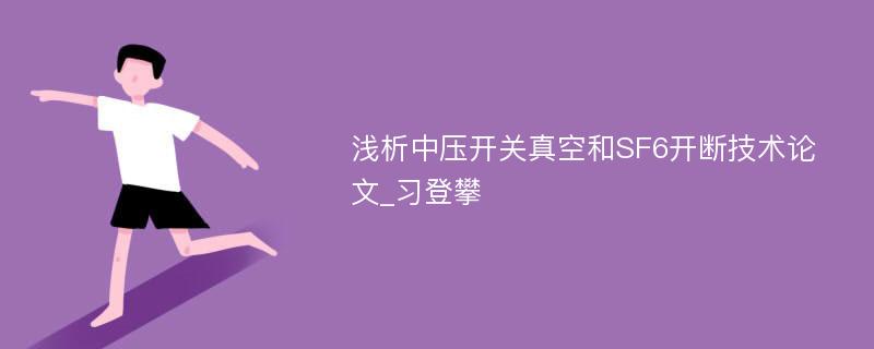 浅析中压开关真空和SF6开断技术论文_习登攀