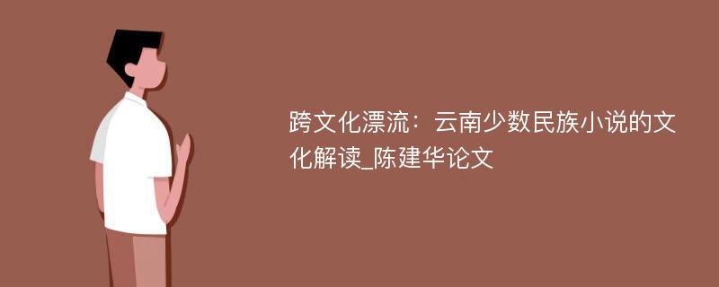 跨文化漂流：云南少数民族小说的文化解读_陈建华论文