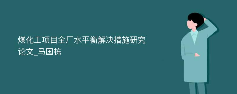 煤化工项目全厂水平衡解决措施研究论文_马国栋