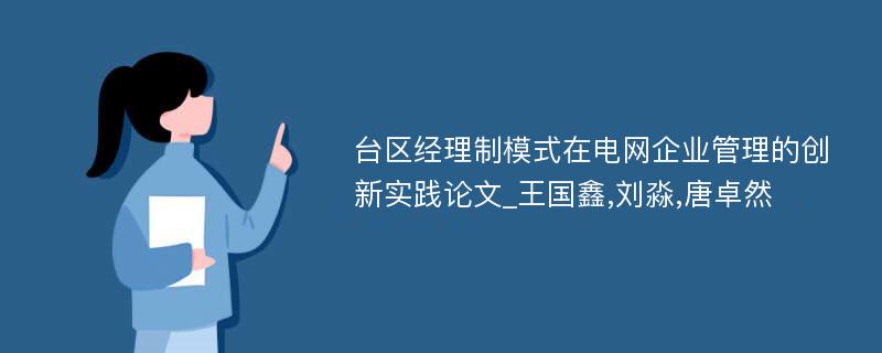 台区经理制模式在电网企业管理的创新实践论文_王国鑫,刘淼,唐卓然