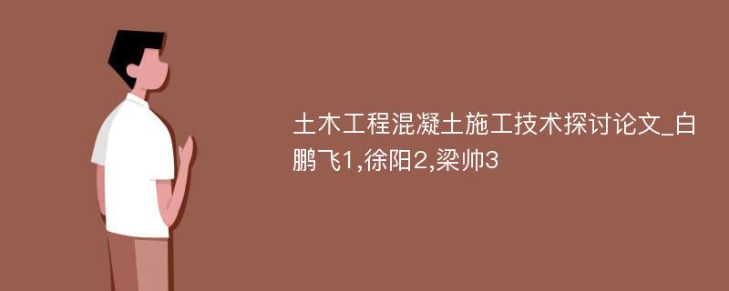 土木工程混凝土施工技术探讨论文_白鹏飞1,徐阳2,梁帅3