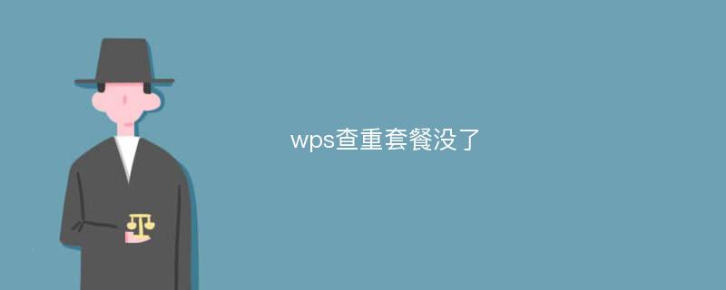 wps查重套餐没了