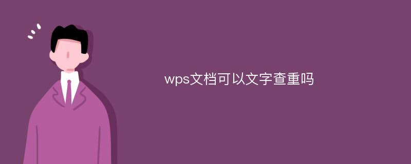 wps文档可以文字查重吗