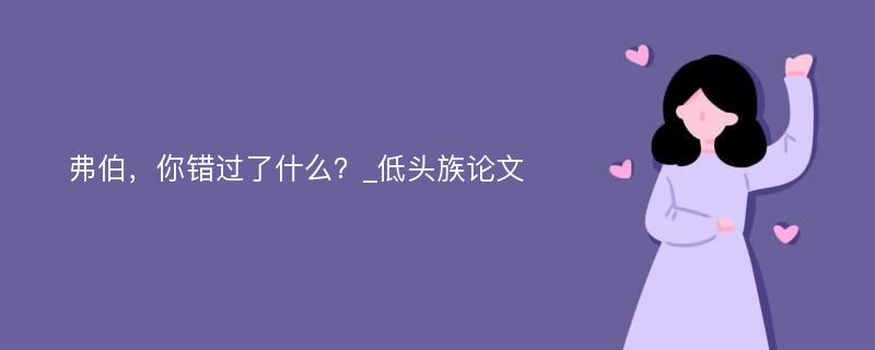 弗伯，你错过了什么？_低头族论文