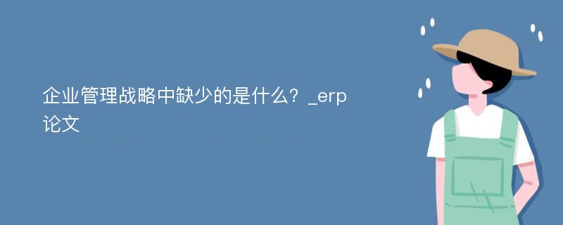 企业管理战略中缺少的是什么？_erp论文