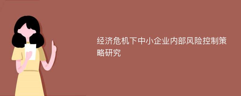 经济危机下中小企业内部风险控制策略研究