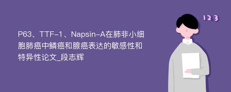 P63、TTF-1、Napsin-A在肺非小细胞肺癌中鳞癌和腺癌表达的敏感性和特异性论文_段志辉