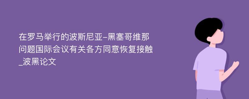 在罗马举行的波斯尼亚-黑塞哥维那问题国际会议有关各方同意恢复接触_波黑论文