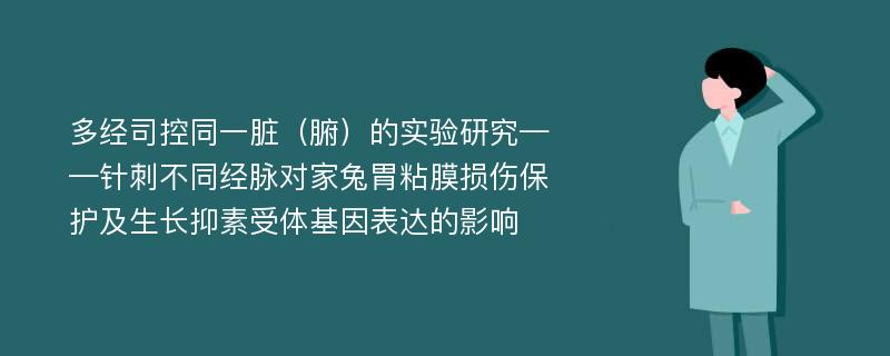 多经司控同一脏（腑）的实验研究——针刺不同经脉对家兔胃粘膜损伤保护及生长抑素受体基因表达的影响