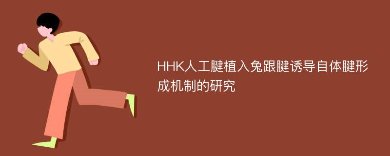 HHK人工腱植入兔跟腱诱导自体腱形成机制的研究