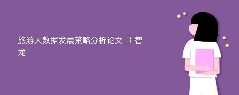 旅游大数据发展策略分析论文_王智龙