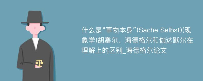 什么是“事物本身”(Sache Selbst)(现象学)胡塞尔、海德格尔和伽达默尔在理解上的区别_海德格尔论文